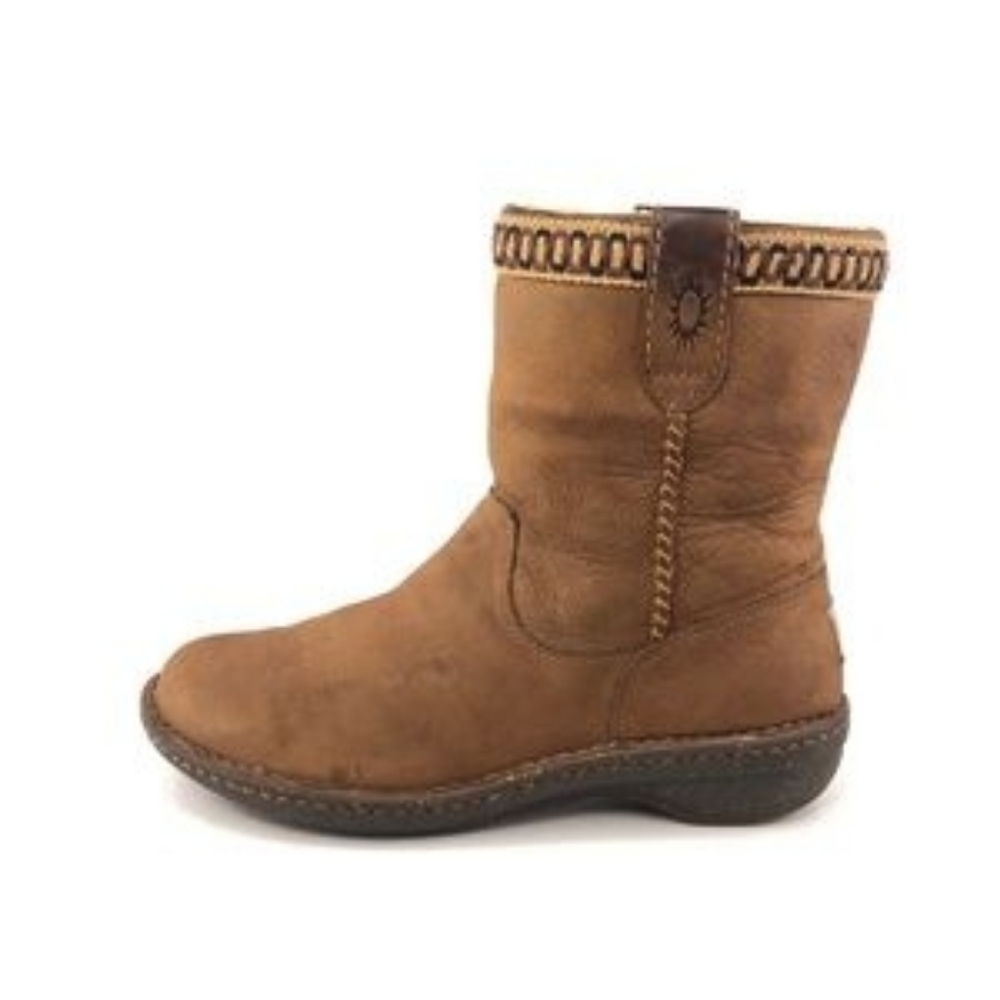 UGG Swell Suede Leather Sheepskin-Lined Boot| Brown| Size 7